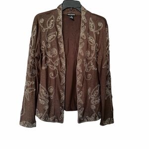 Lauren Michelle Brown Embroidered Blazer